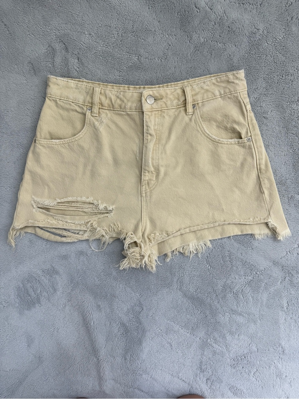 ROLLA'S Dusters Cream Distressed Cutoff Jean Shorts